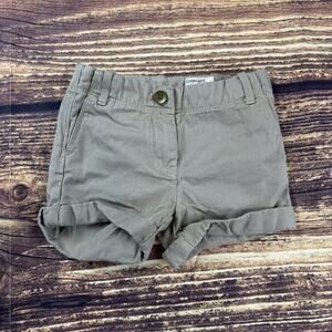 Crewcuts Shorts Girl 3 Khaki Tan Chino Pockets Button Zip 100% Cotton